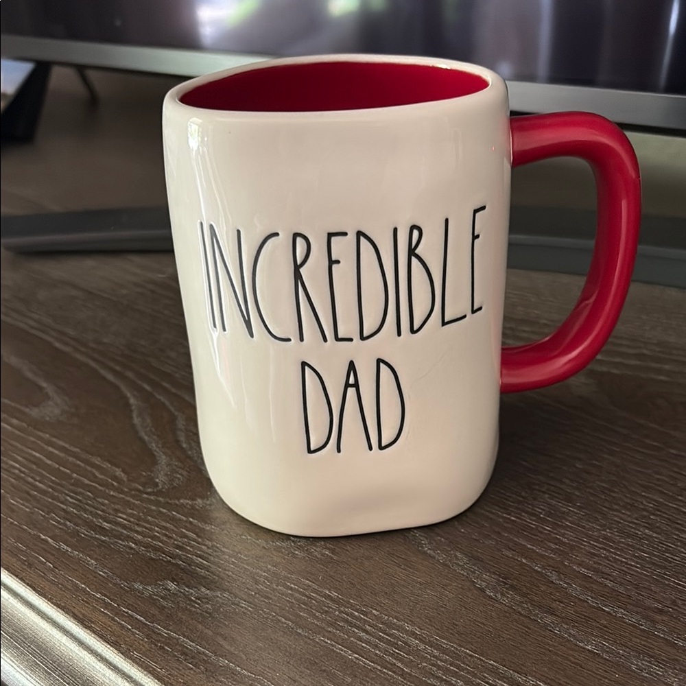 Red and White Ceramic Mug for Dining